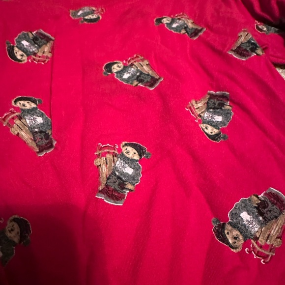 Ralph Lauren Red Kids Pajama Set with Playful Print - Picture 3 of 4